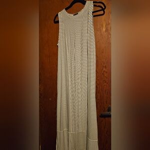 J. Jill Black and White Striped Maxi Dress